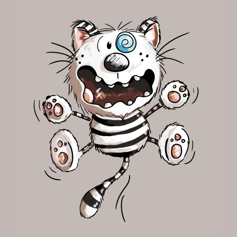 Crazy Cat - Funny Cats - Kitten - Comic-Fun