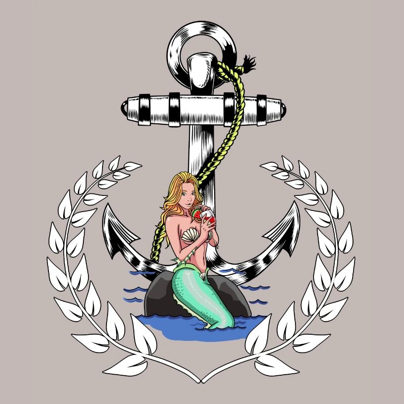Maritim Nixe Anker Seefahrt Lorbeerkranz Seefahrt