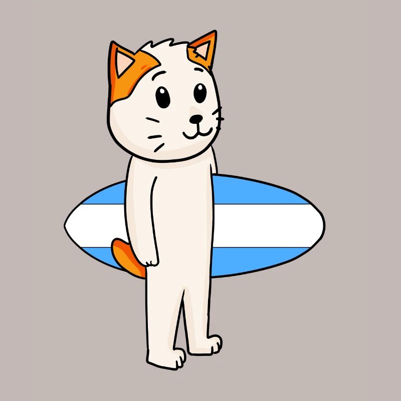 Surfboard Katze Japanese Bobtail Surfen Geschenk