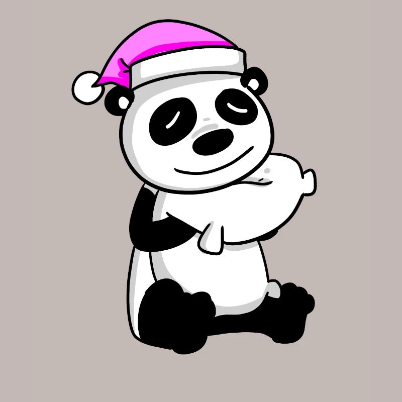 Panda avec oreiller et bonnet de couchage