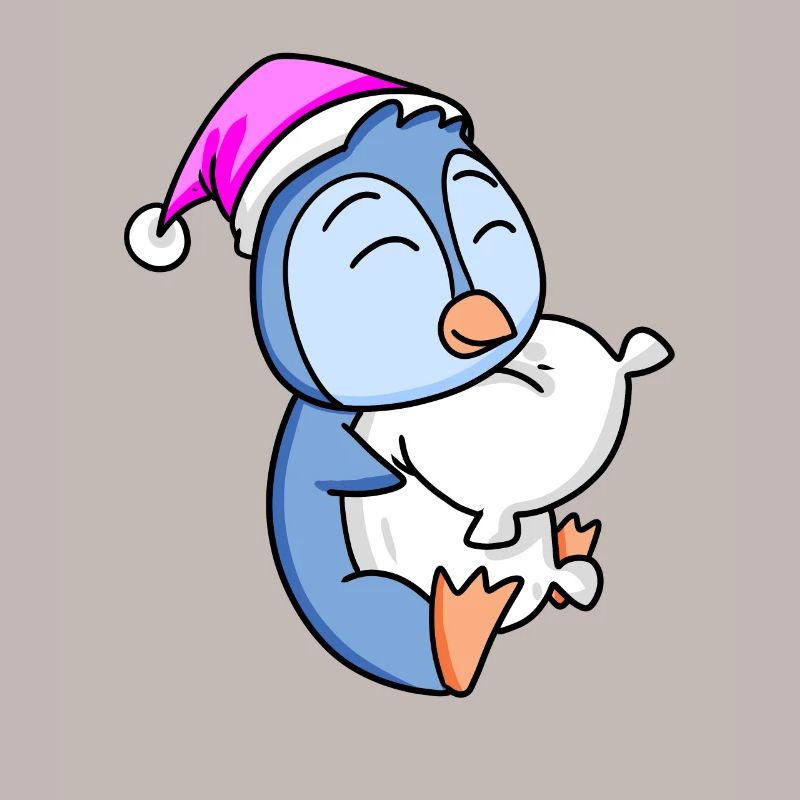 Penguin with pillow