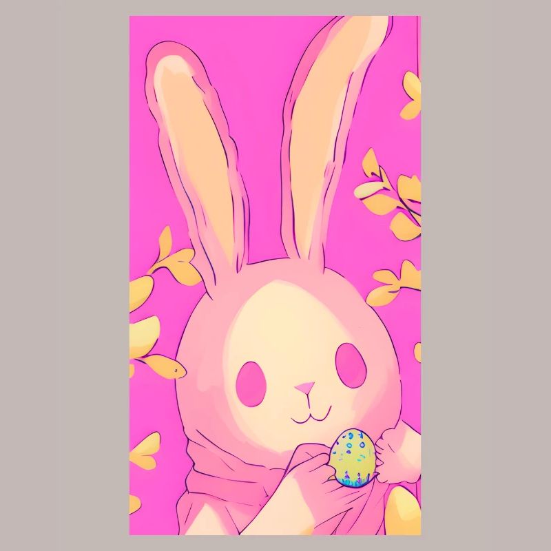 Pastel Easter Bunny Pink Easter Egg