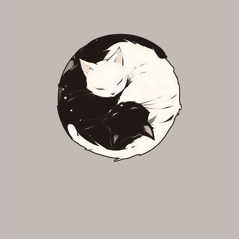 Yin et Yang bouddhisme graphique chats chat support