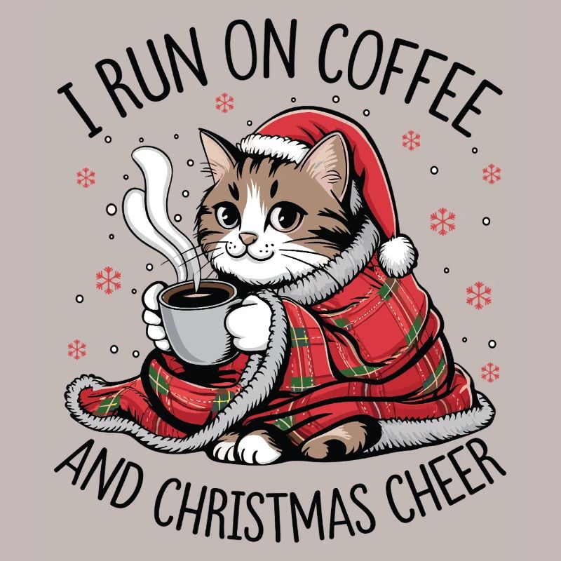 Kätzchen-Weihnachtskaffee und Freude
