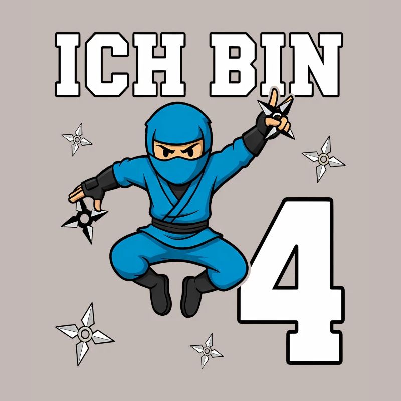 Ich bin 4 Ninja 4. Geburtstag blau Karate