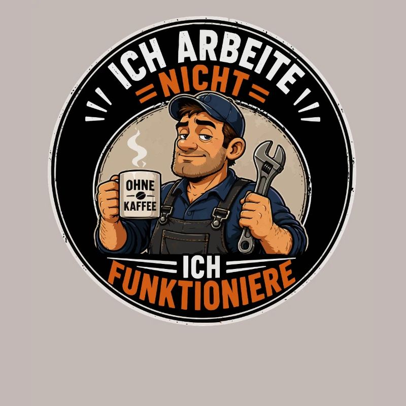 I don't work without coffee artisan humor Spr