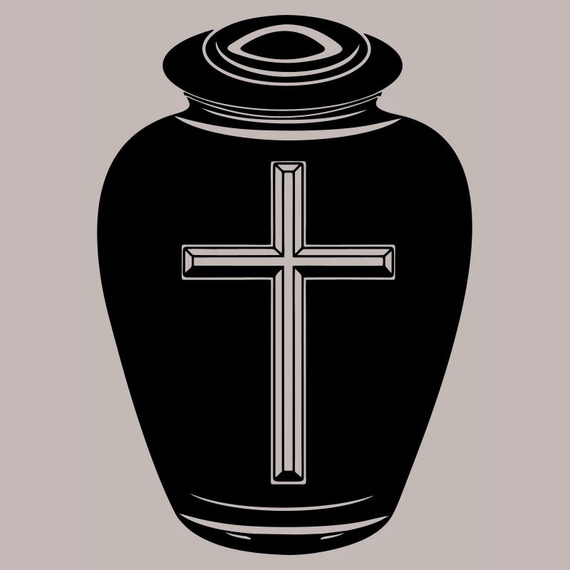 Urne mit Kreuz