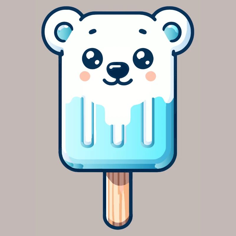 Ein Eis in Form eines lächelnden Eisbären