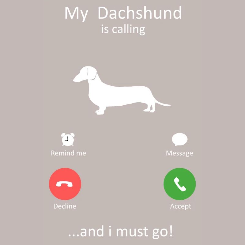 Dackel ruft Smartphone-Schnittstelle Kunst