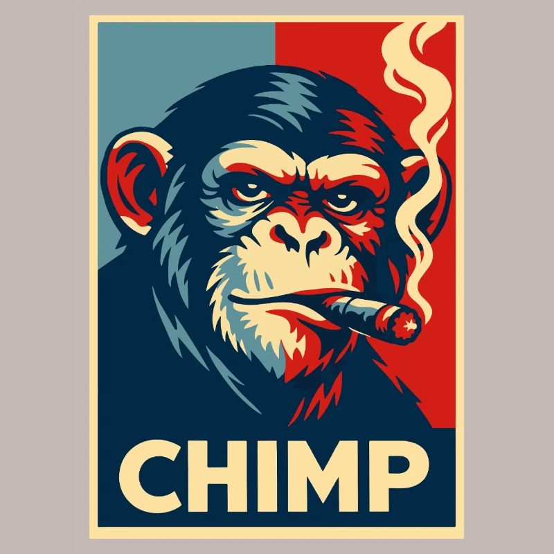 Poster retrò del sigaro scimpanzé