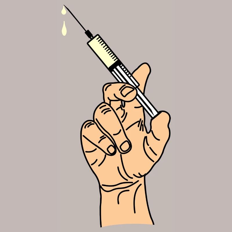 Hand with vacination syringe 5