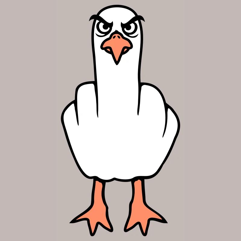 Mouette majeur insulte doigt puant vilain