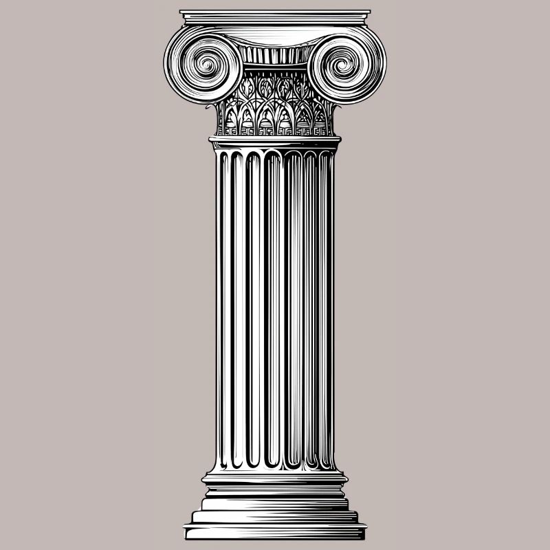 Greek Ionic Column – Minimalist Ancient Art