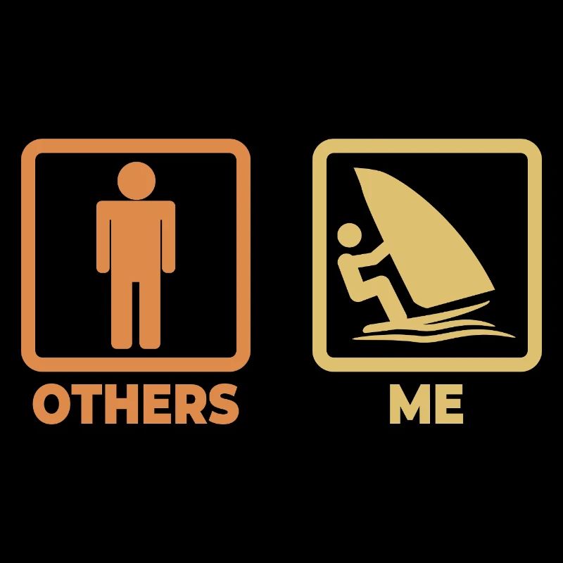 Funny Windsurfer Stick Figure