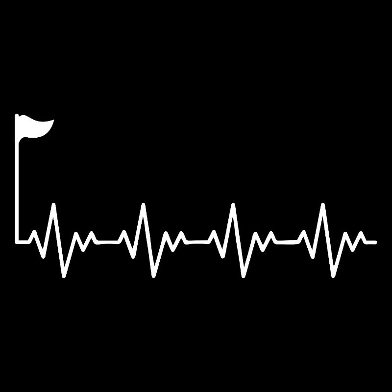 Golf Golfer Golf Golf Hole avec drapeau ECG Battement de cœur