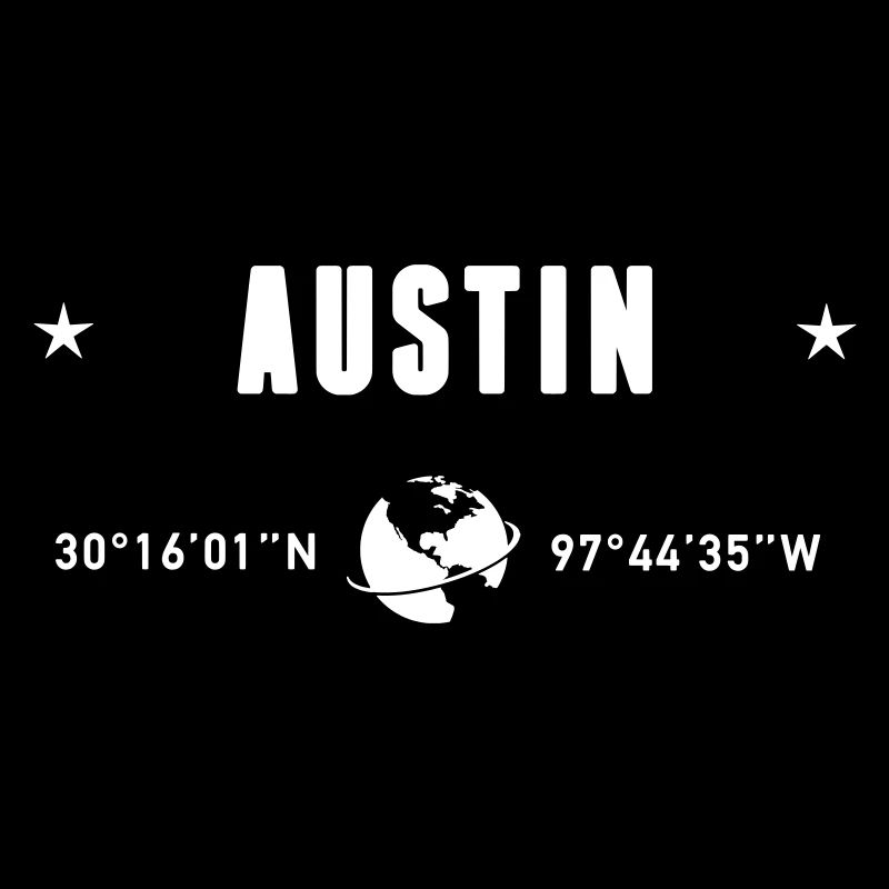 Austin Texas Coordinates Gps White