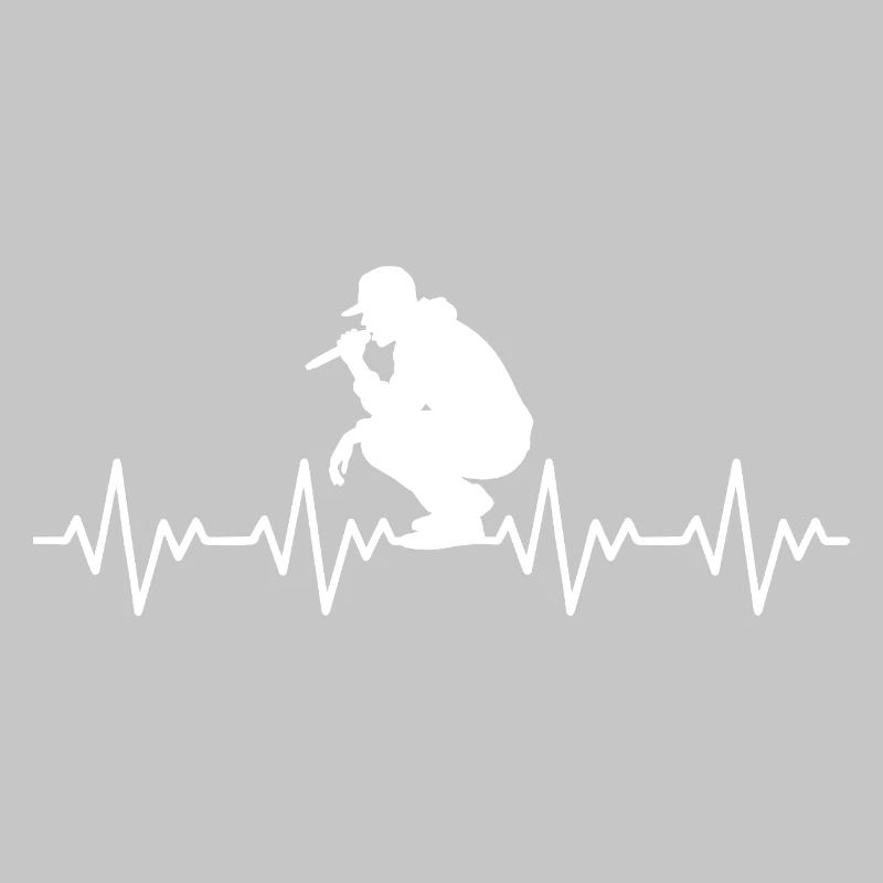 Rapper rapping MC Microphone Checker ECG heartbeat