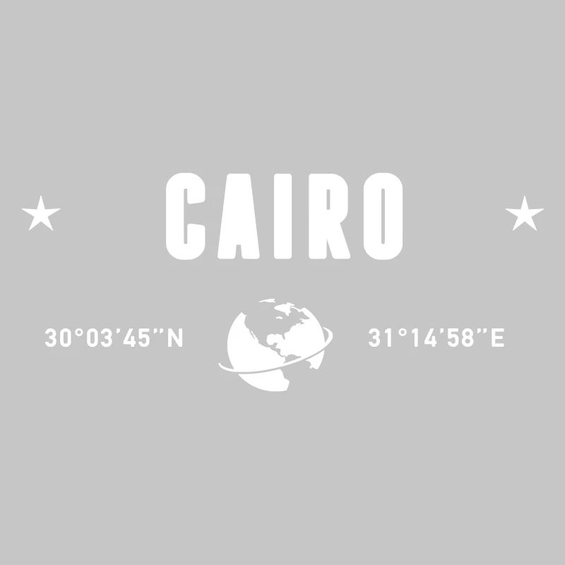Le Caire, Égypte, coordonnées : planète Terre blanche