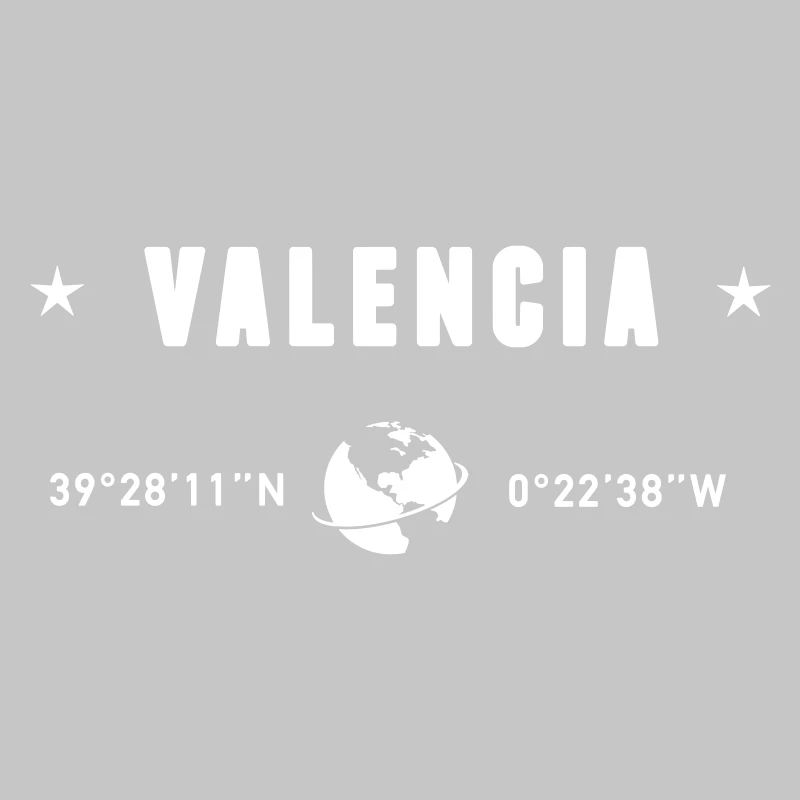 Valencia Spain Gps Coordinates Globe White