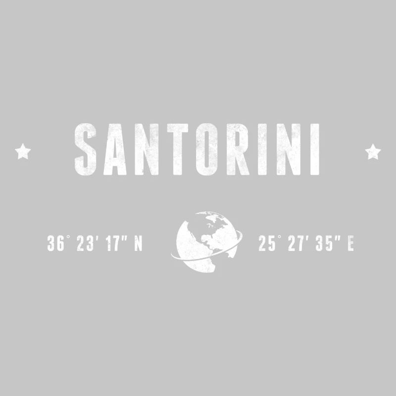 Santorini Stylized Geographical Coordinates