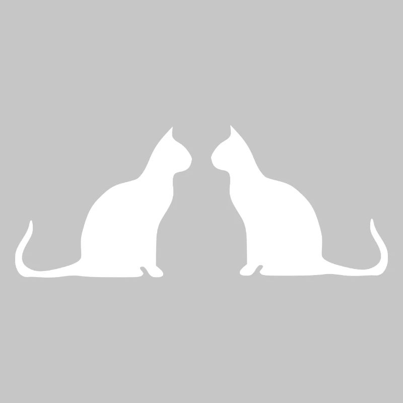 Cadeau Silhouettes de Chat 2 Chat Blanc