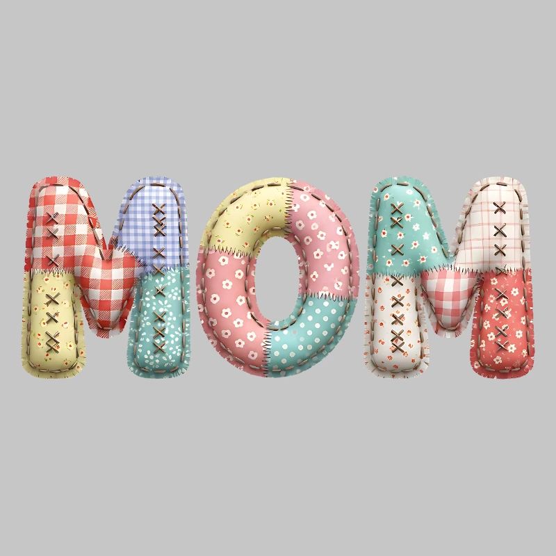 Look tissu patchwork de lettrage de maman