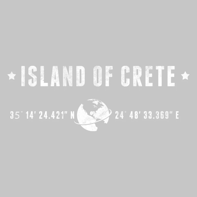 Crete Stylized Geographical Coordinates