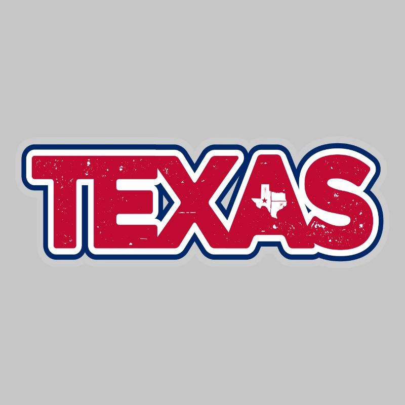 Texas Pride Distressed Typography Logo