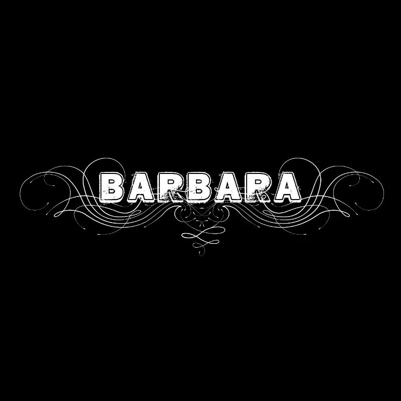 Lettrage BARBARA avec lignes décoratives