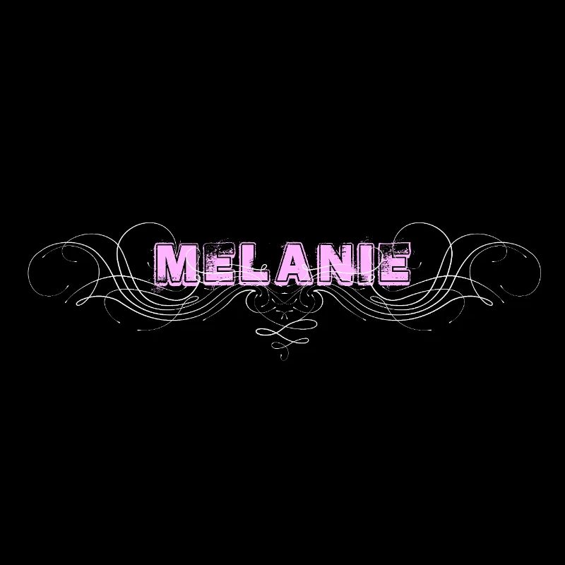 Lettrage MELANIE avec lignes décoratives