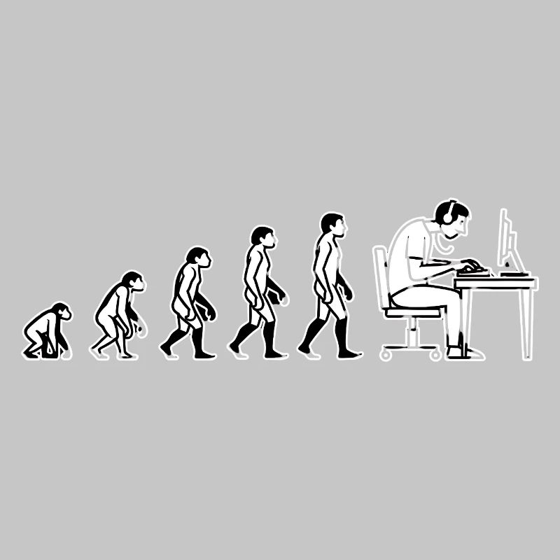 Evolution endet am Computer – Humor Design