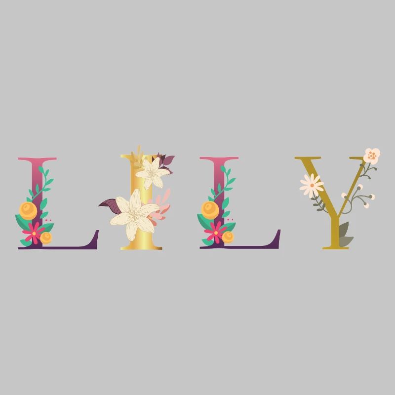 Nom de LILY décoré de fleurs