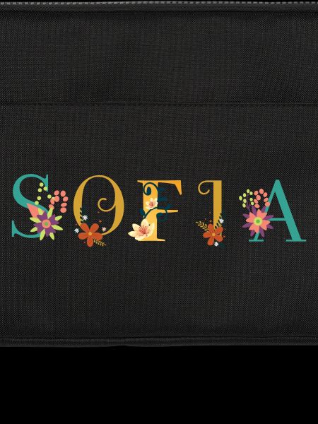 SOFIA Namenskunst mit gestickten Blumen