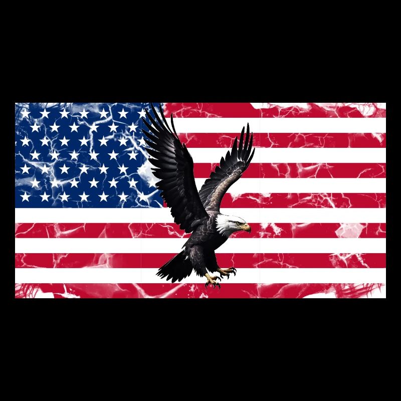 Aigle de la Liberté sur le drapeau américain