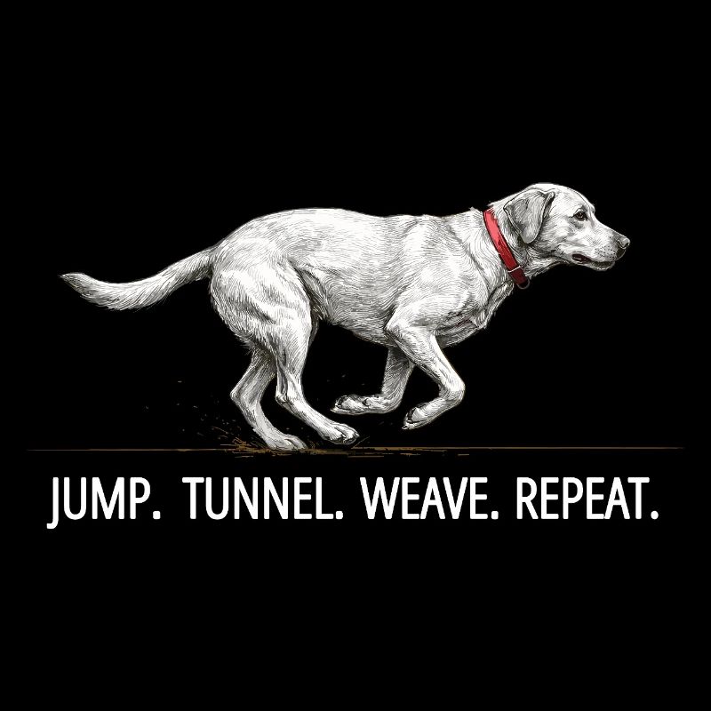 Jump Tunnel Weave Repeat Agility Dog