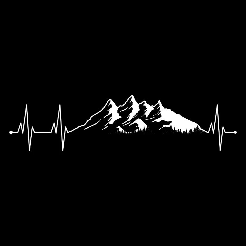 Mountain Heartbeat Silhouette