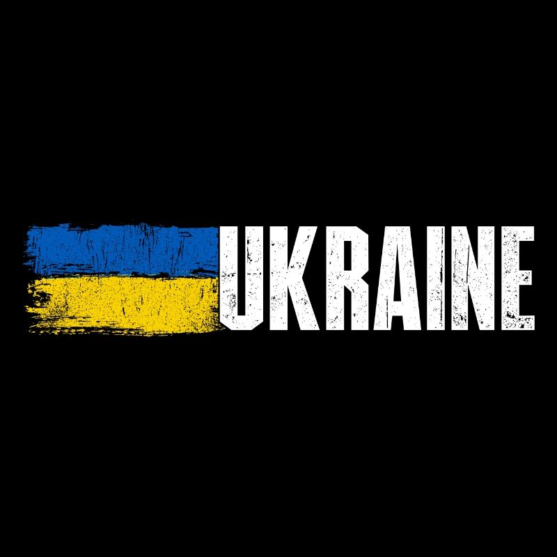 Drapeau de l’Ukraine brossé Typographie audacieuse