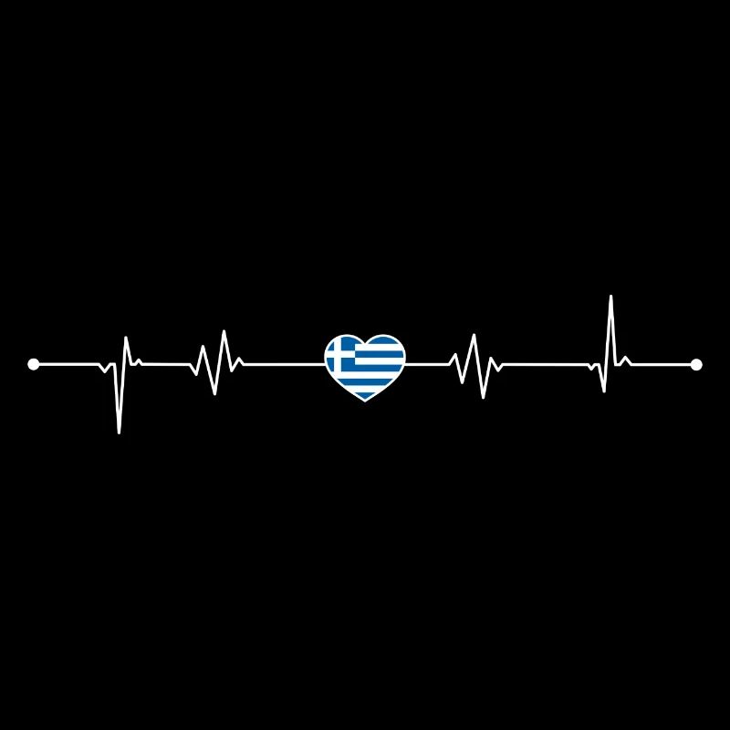 Drapeau grec du battement de cœur