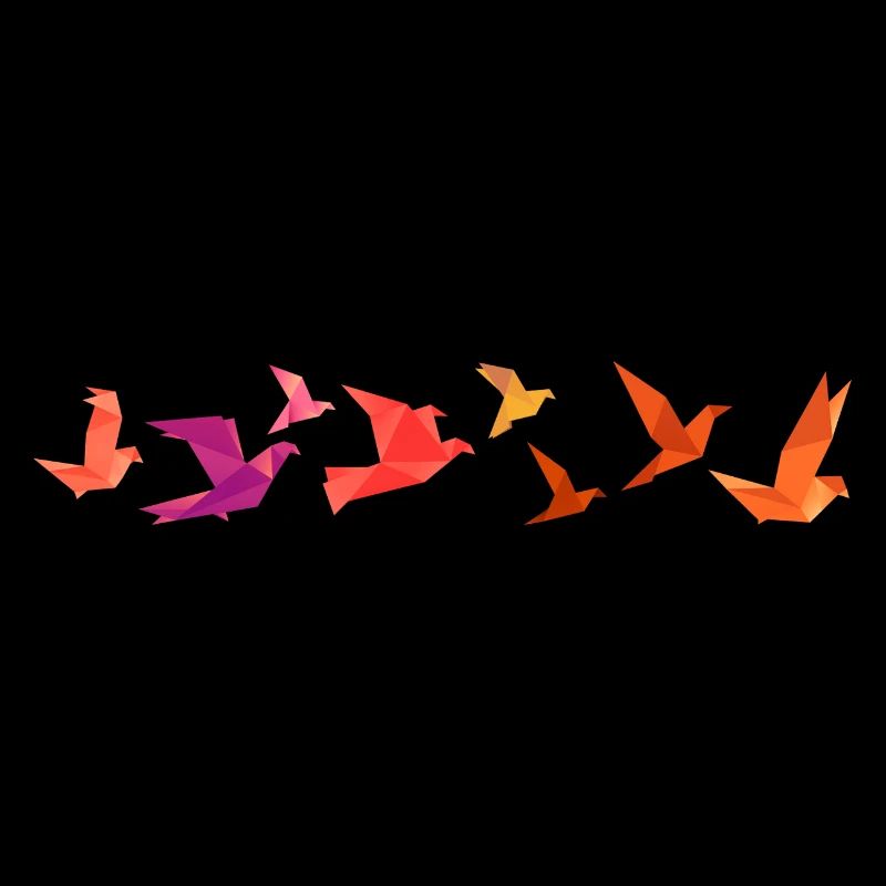 Origami Bird Migration (red)