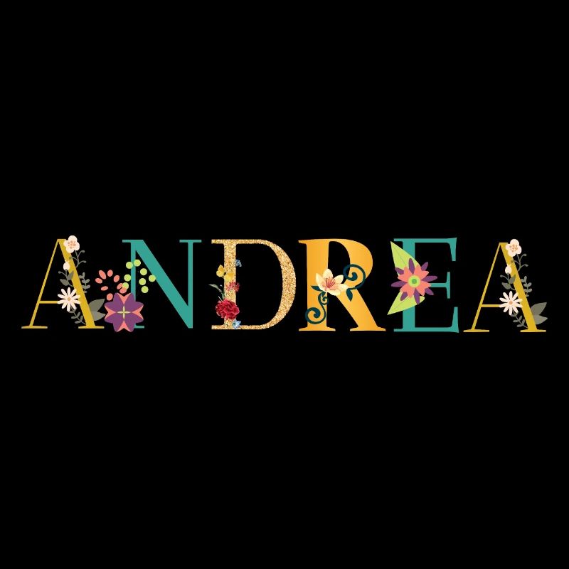 Le nom d’ANDREA est orné de fleurs