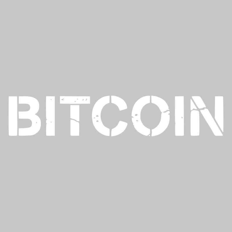 Bitcoin Text Lettering Grunge Vector