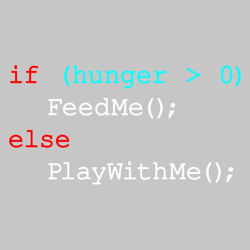 If hunger feed me else play with me - JavaScript