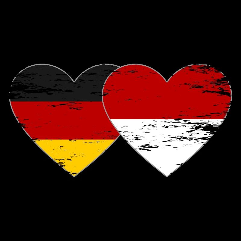 Germany Monaco Flag Heart