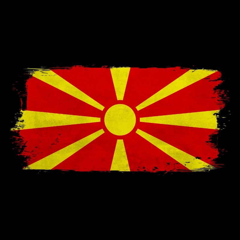 Macedonian sun on red