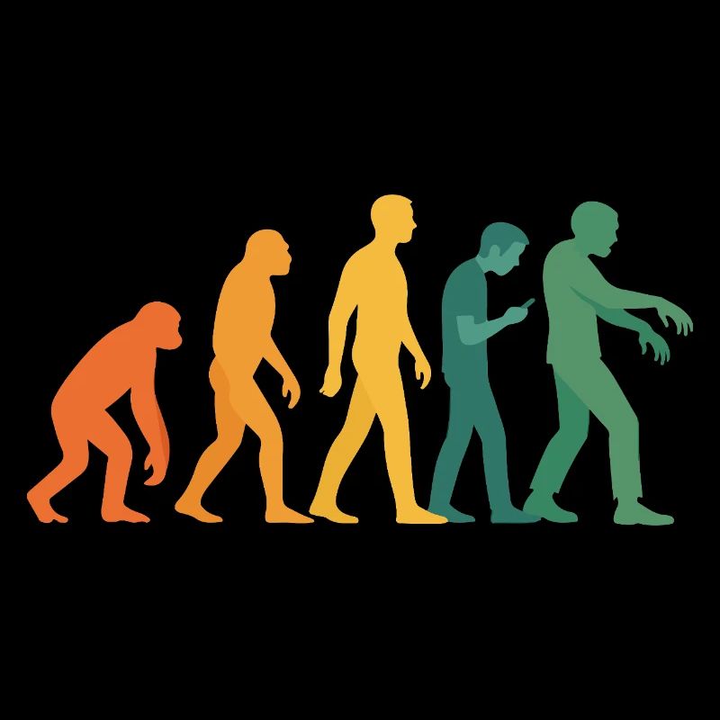 Evolution Silhouette Farbverlauf