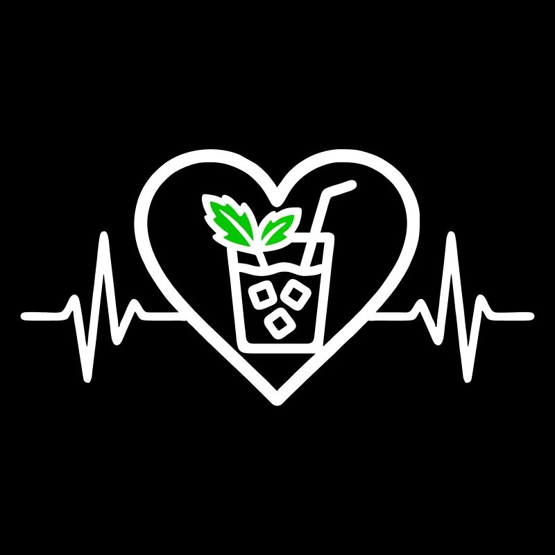 Mojito Herz Cocktail Minze Glas Aperitif