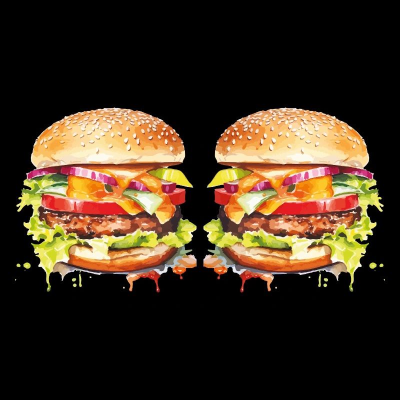 Explosion de l’aquarelle de Burger