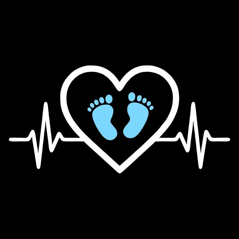 Pregnancy Announcement Heart Blue Footprints Boy
