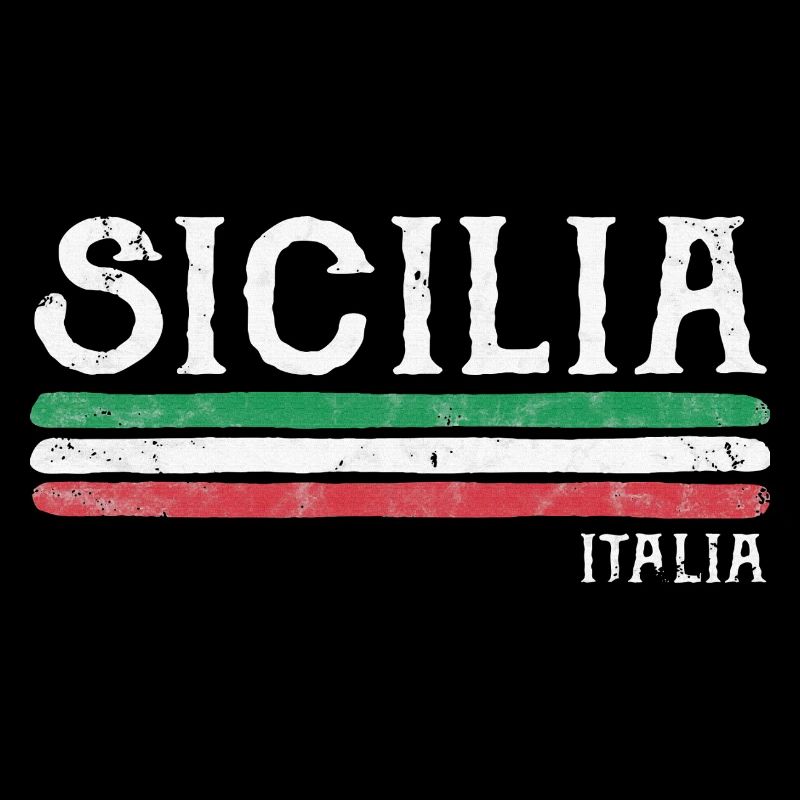 Sicilia Italia Distressed Flag
