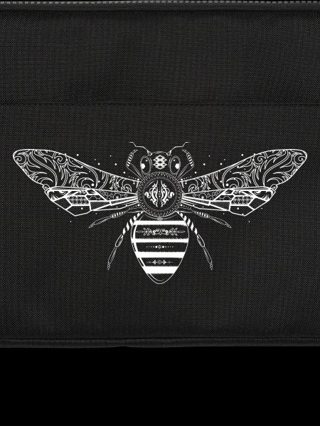 artfully designed white bee